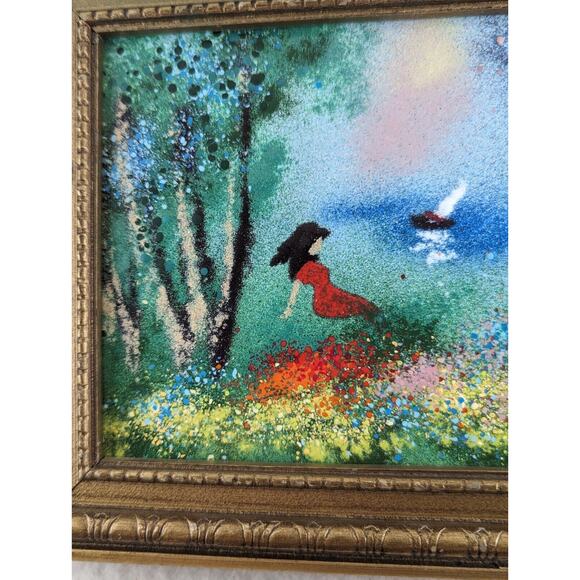 Louis Cardin Lot Of 4 Enamel On Copper Paintings See Photos And Description - Picture 2 of 16